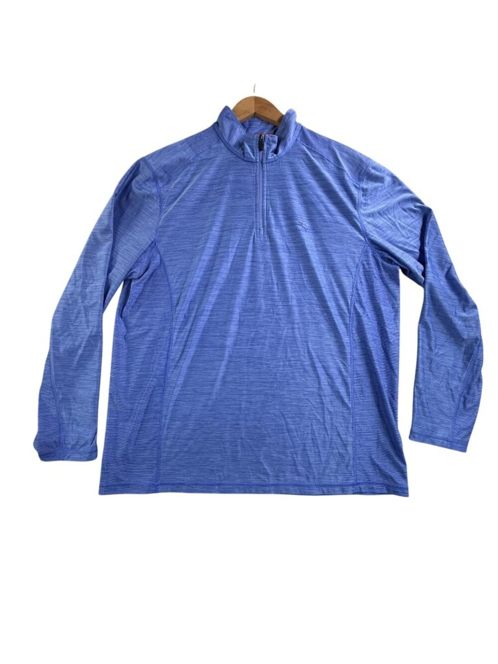 Tommy Bahama Pullover Mens Large Blue IslandZone 1/4 Zip Mock Neck Athletic Top